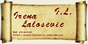 Irena Lalošević vizit kartica